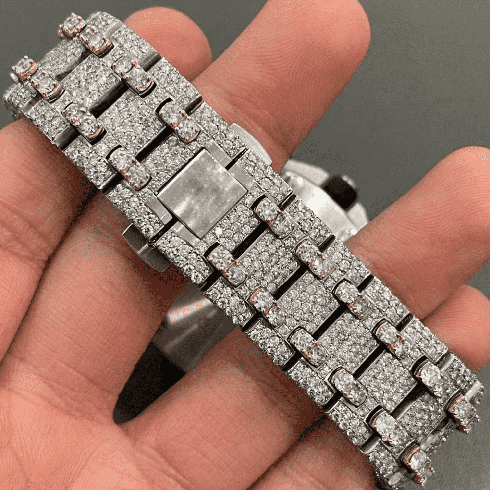 Classic Moissanite Diamond Iced Out Bust Down Watch 3 Classic Moissanite Diamond Iced Out Bust Down Watch - Image 3