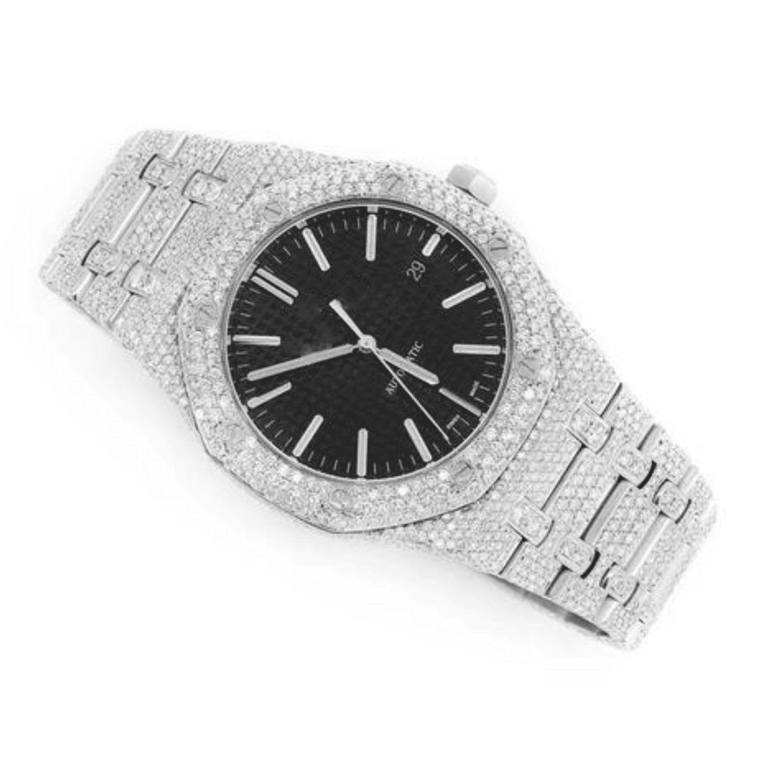 Custom VVS Men's Iced Out Moissanite Watch 2 Custom VVS Men's Iced Out Moissanite Watch - Image 2