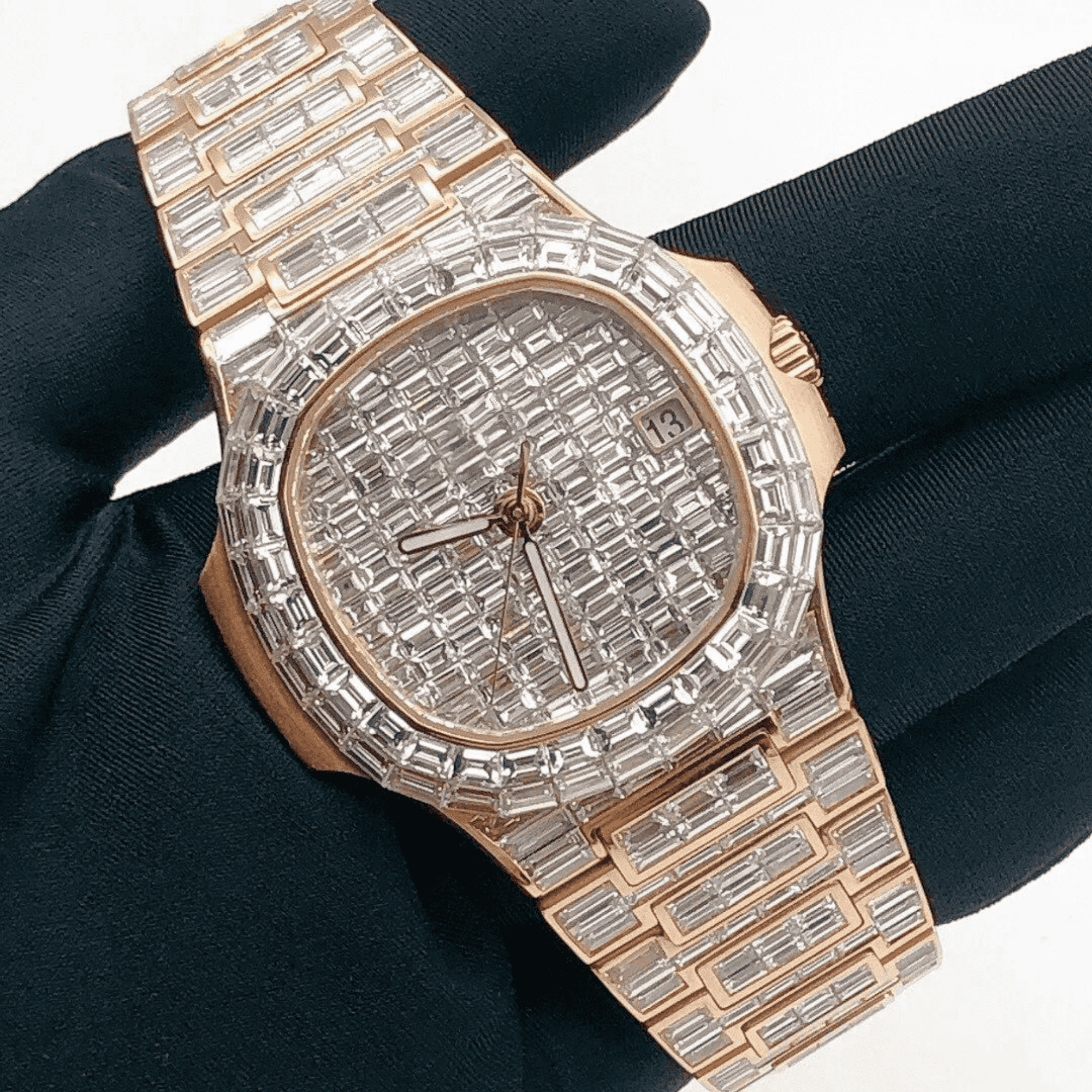 Classic Bust Down Moissanite Automatic Watch 6 Classic Bust Down Moissanite Automatic Watch - Image 6