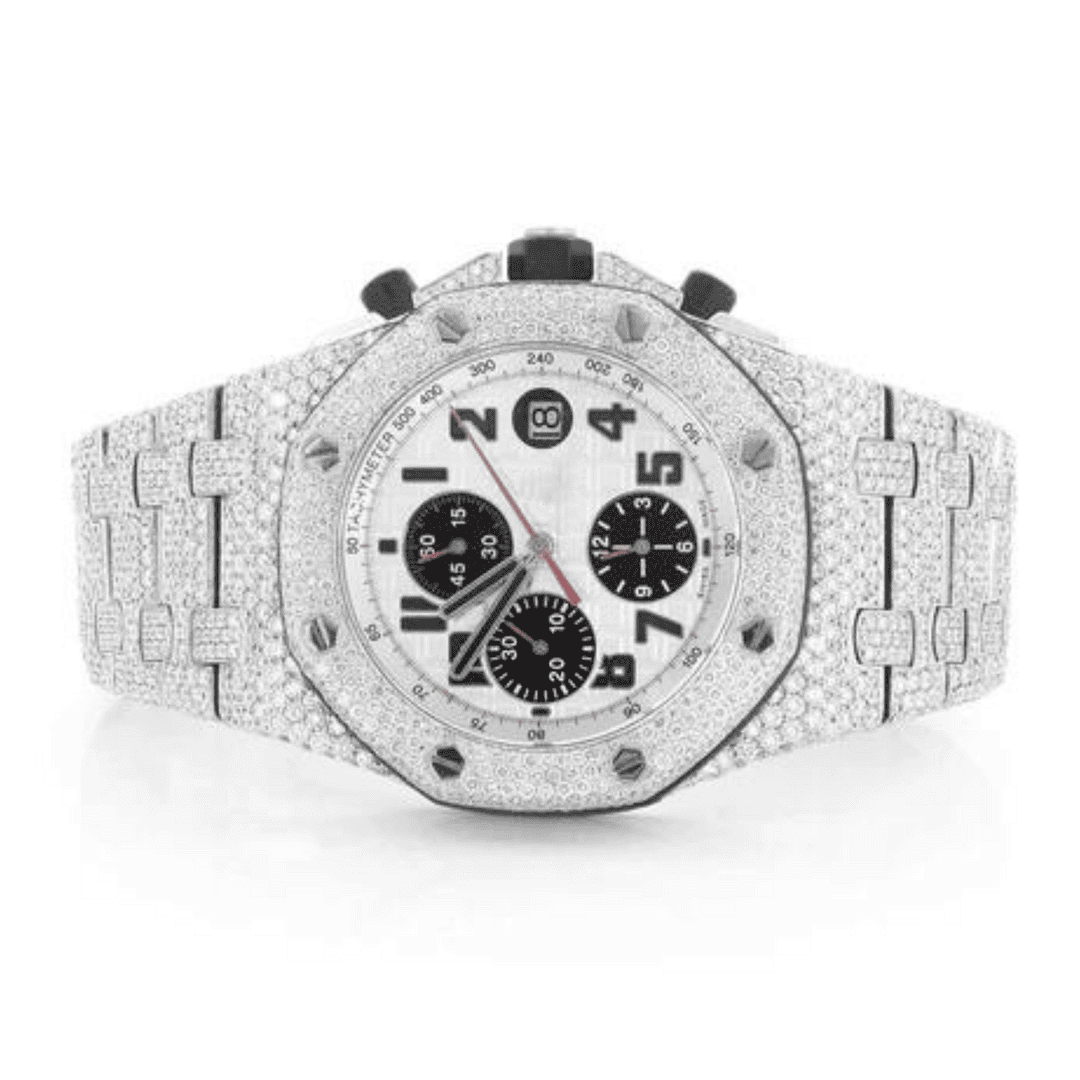Moissanite Men's Iced Out Timepiece Watch 1 Moissanite Men's Iced Out Timepiece Watch