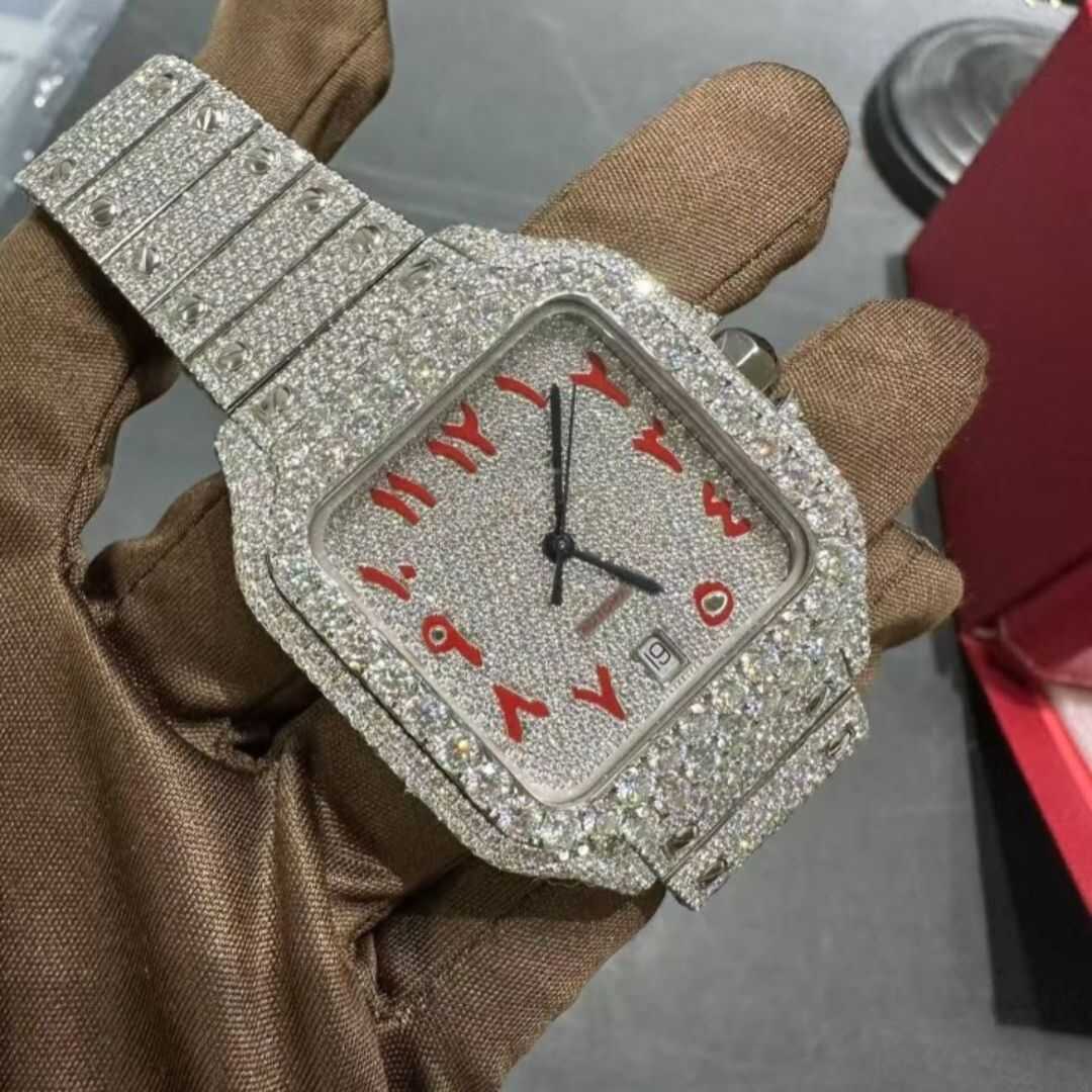 Custom Arabic Dial Square Case Bust Down Watch – VVS Moissanite Flooded Automatic Style 6 Custom Arabic Dial Square Case Bust Down Watch – VVS Moissanite Flooded Automatic Style - Image 6
