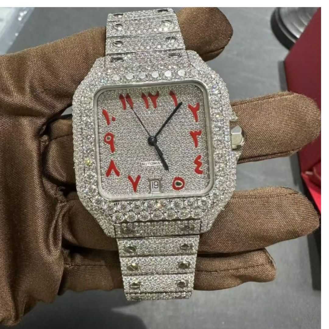 Custom Arabic Dial Square Case Bust Down Watch – VVS Moissanite Flooded Automatic Style 5 Custom Arabic Dial Square Case Bust Down Watch – VVS Moissanite Flooded Automatic Style - Image 5
